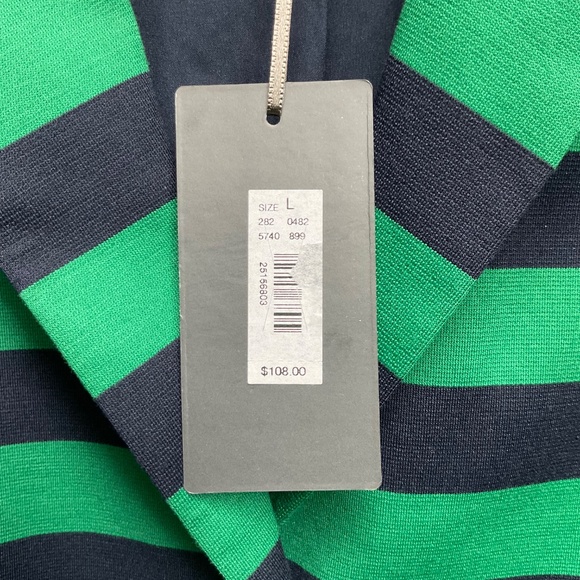 Outback Red by The Limited Blazer Jacket Navy and Green stripe 3/4 sleeve NWT - Picture 4 of 12